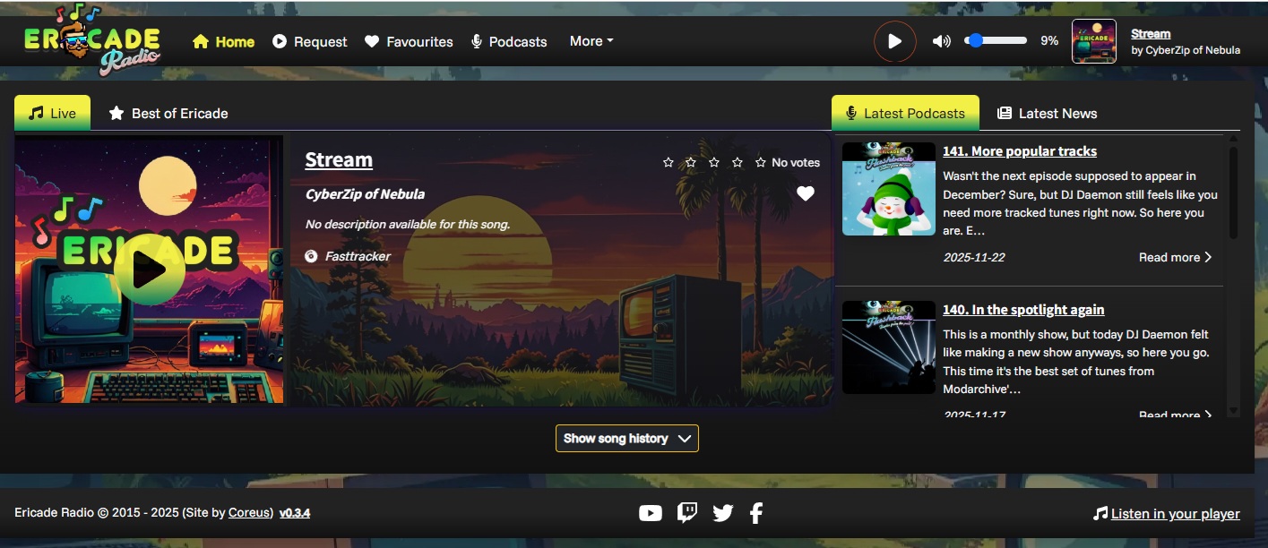 A screendump from the new site in 2025.